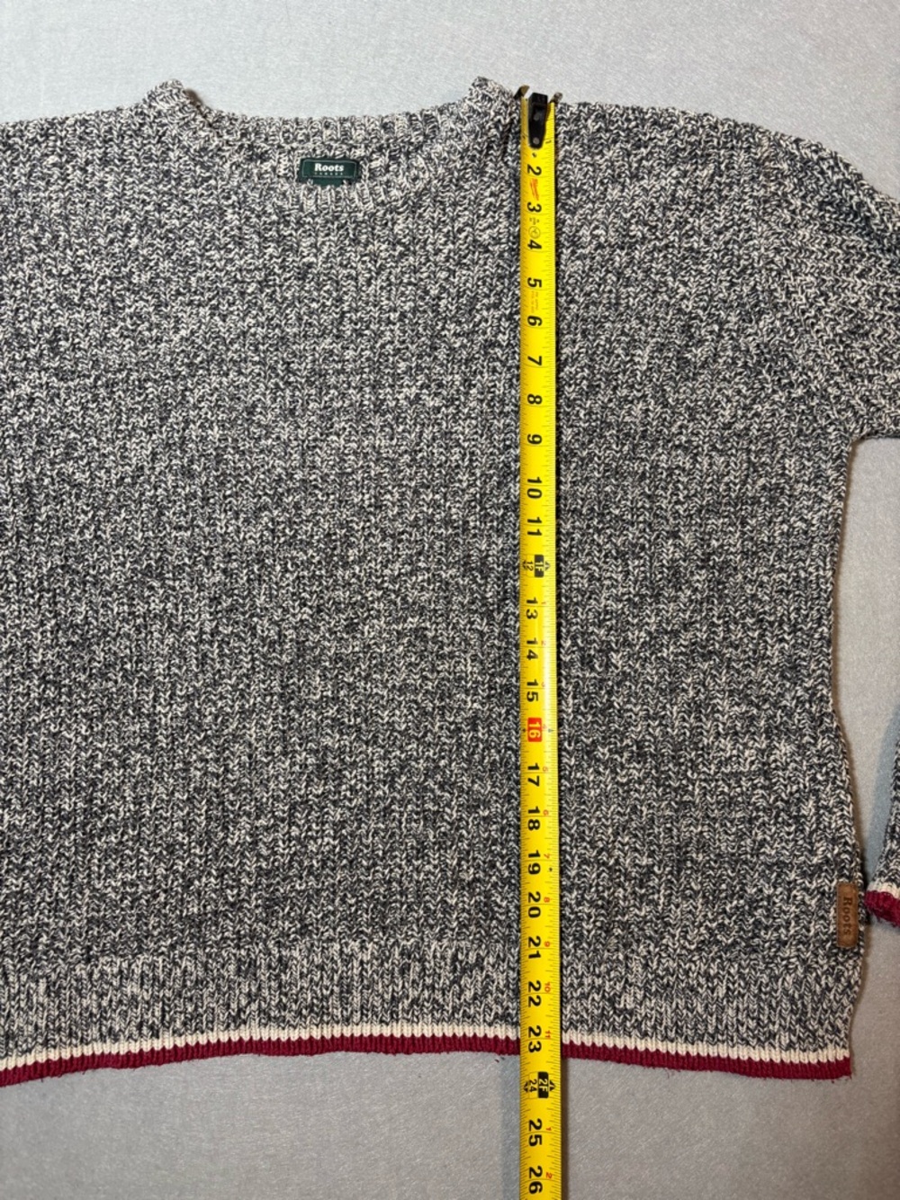 Roots Women’s Knit Cabin Crewneck Sweater with Red Trim - Picture 9 of 10